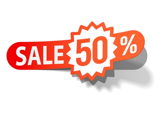 Adhesivo vectorial 50 por ciento de descuento