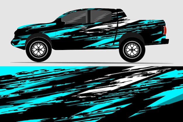 Adhesivo vectorial lateral de carrocería Grunge rayas Adhesivos vectoriales de vehículo para ambas partes Carreras de camiones