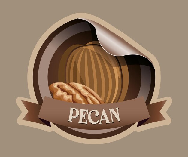 Adhesivo vectorial de nueces de pecan