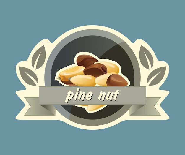 Adhesivo vectorial de nueces de pino