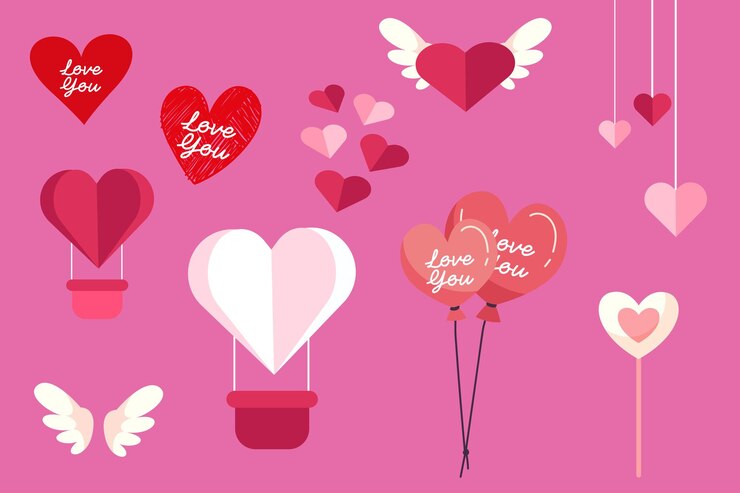 Adhesivos de amor lindos para el planificador diario y el diario Elementos de scrapbooking para el día de San Valentín corazón balón corazón