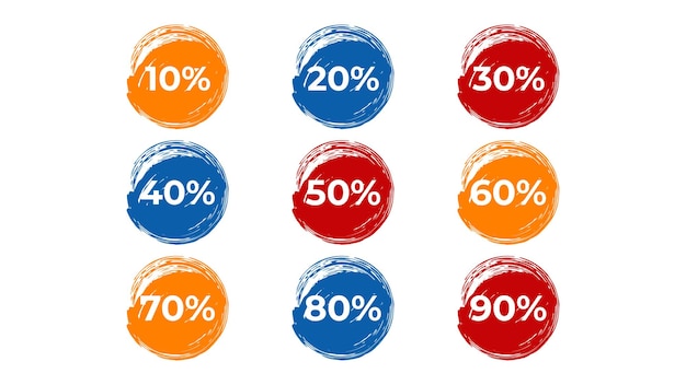 Adhesivos de descuento y venta pintados con pinceladas