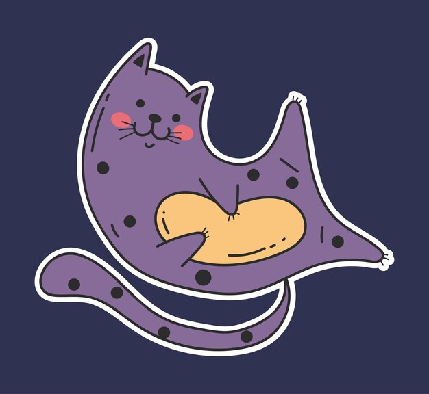 Adhesivos de gatos lindos diferentes poses concepto de mascotas domésticas
