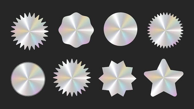 Adhesivos holográficos logotipos etiquetas de emblemas conjunto de colores
