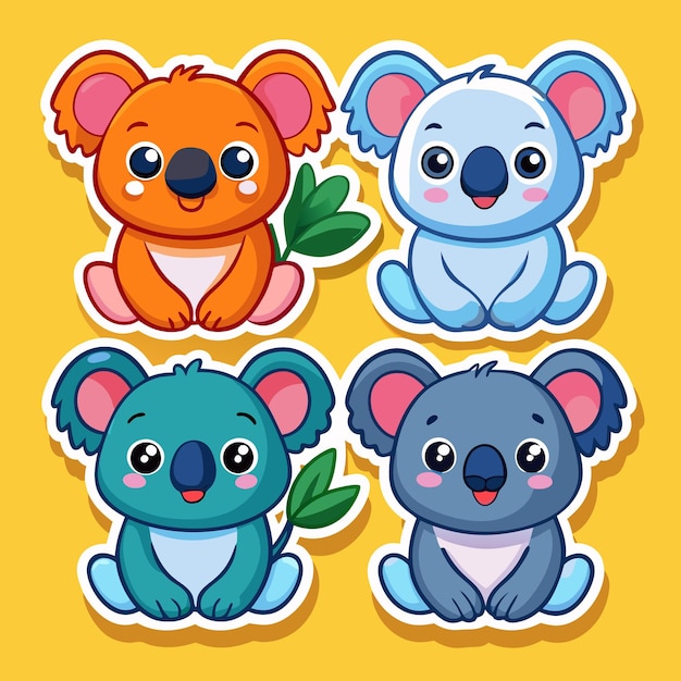 Adhesivos de Koala adorables Diseños de animales adorables para niños