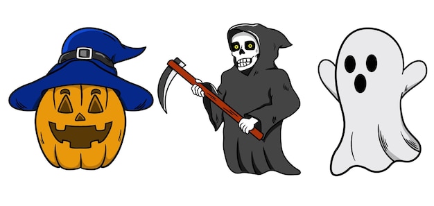 Adhesivos vectoriales gratuitos para Halloween Diseño de mascotas