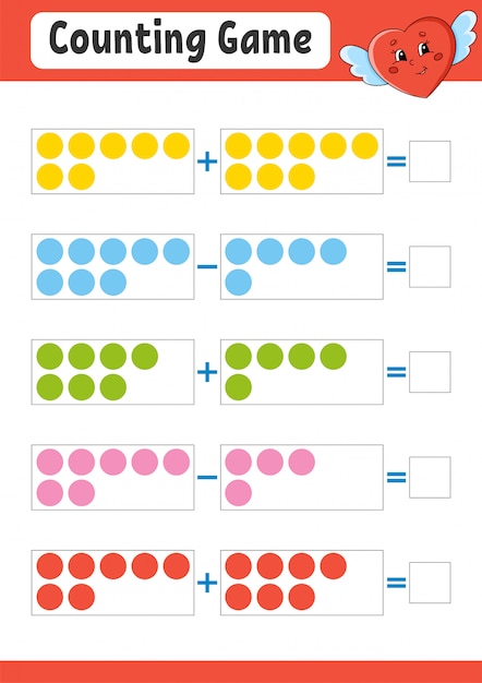 Adición y sustracción. tarea para niños