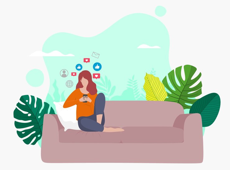 Vector adicto a las redes sociales.