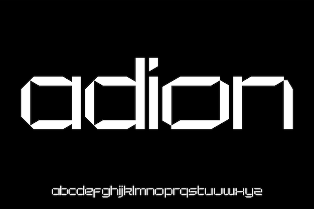 ADION, fuente geométrica moderna moderna y futurista