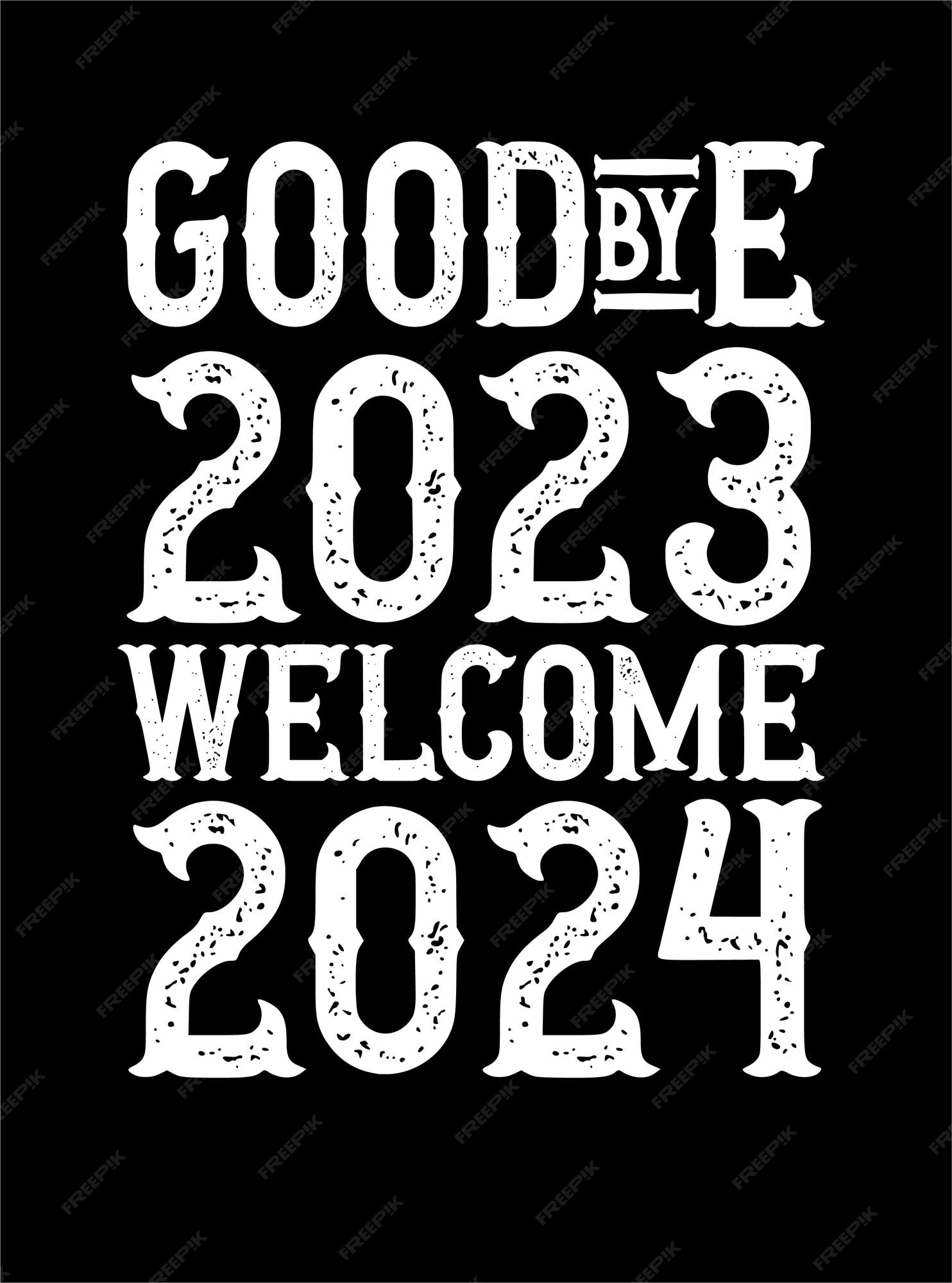 Adiós 2023 hola 2025 bienvenido 2025 año nuevo retro vector de diseño