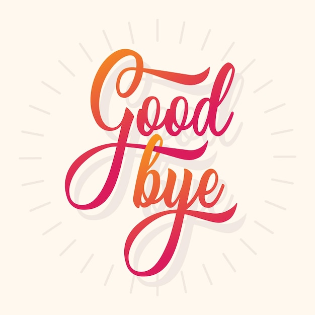 Adiós cartas dibujadas a mano tarjetas de felicitación frase corta adiós tipografía logotipo ilustración vectorial