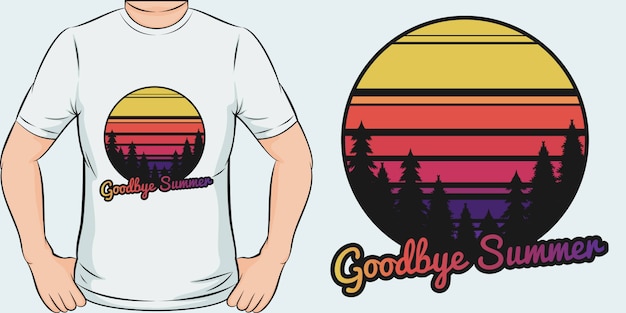 Adiós verano. diseño de camiseta único y moderno