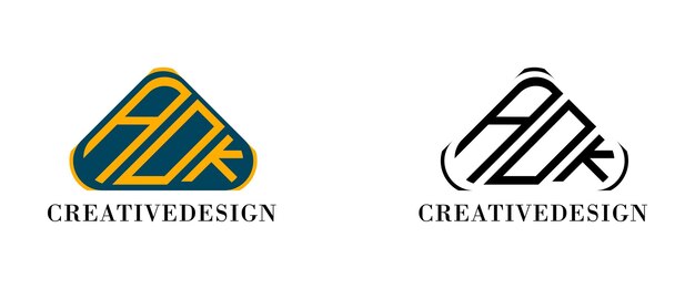 ADK modern letter logo design
