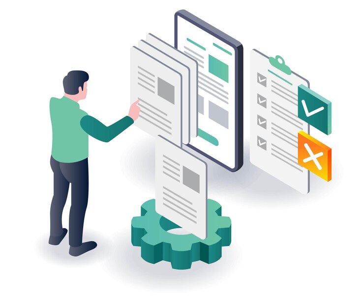 Vector administrar productos de datos y listas de verificación