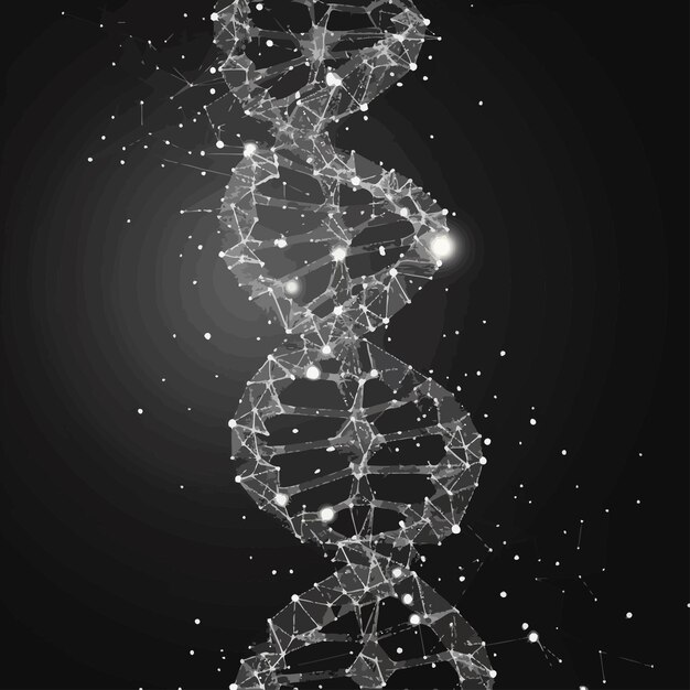 El adn gris con el polígono en el fondo