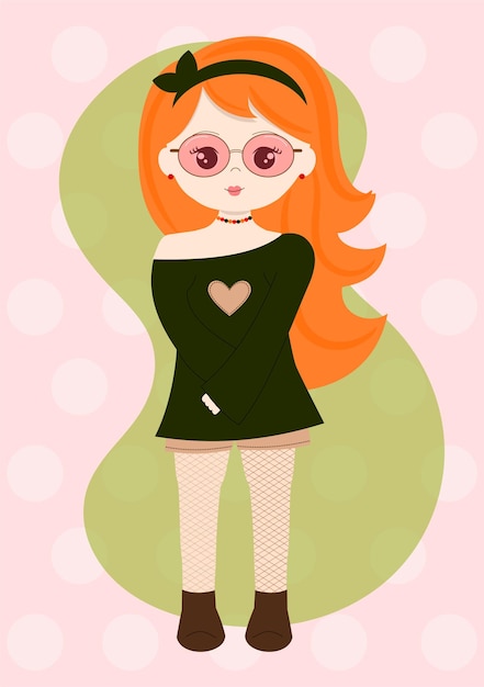 Una adolescente con el cabello naranja.