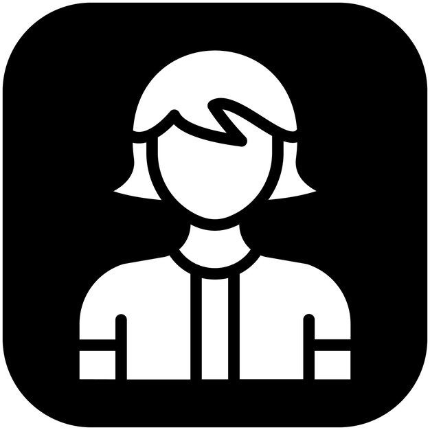 Adolescente Icono vectorial femenino Ilustración del conjunto de iconos de Generation Gap