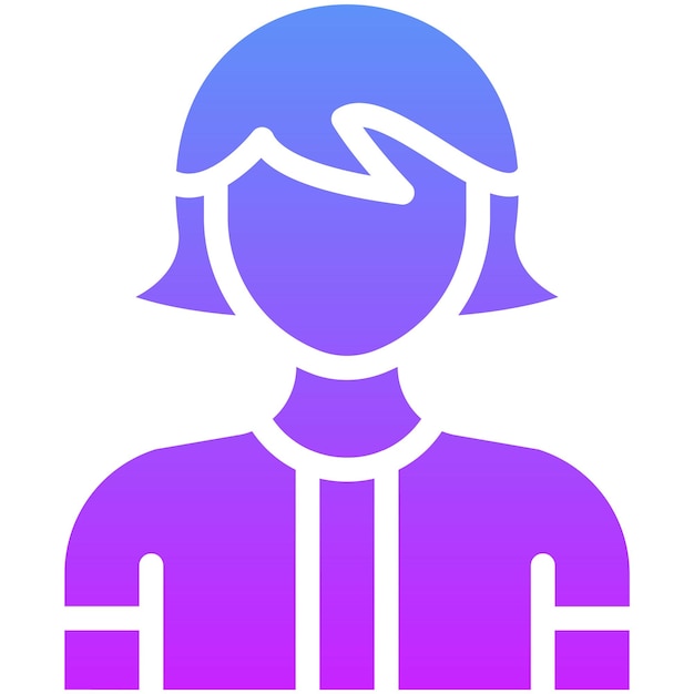 Adolescente Icono vectorial femenino Ilustración del conjunto de iconos de Generation Gap