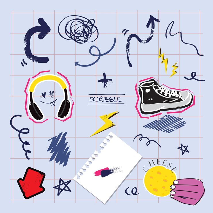 Vector adolescentes clipart pegatina para libros notas diarias letra elemento diario