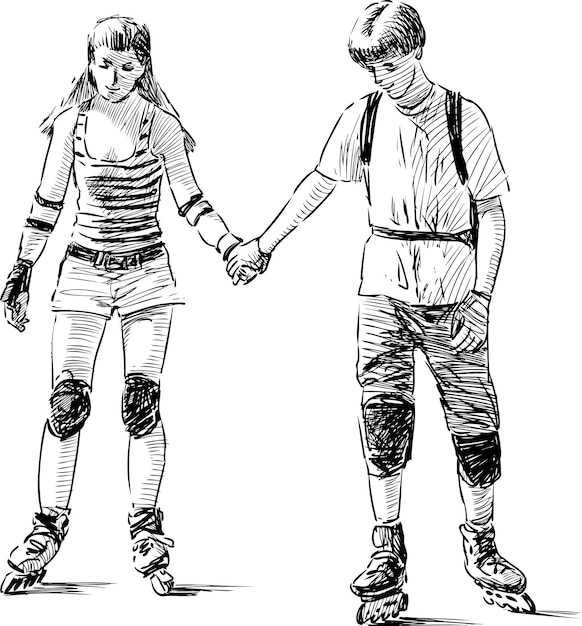 Adolescentes en patines