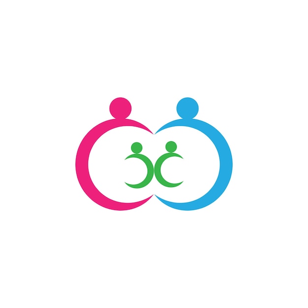 Adopción y atención comunitaria Icono de vector de plantilla de logotipo