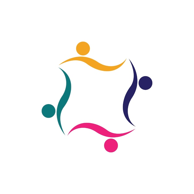 Adopción y atención comunitaria Icono de vector de plantilla de logotipo