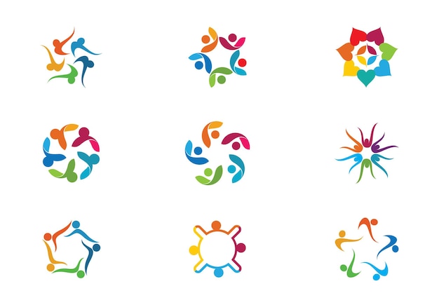 Adopción y atención comunitaria Icono de vector de plantilla de logotipo