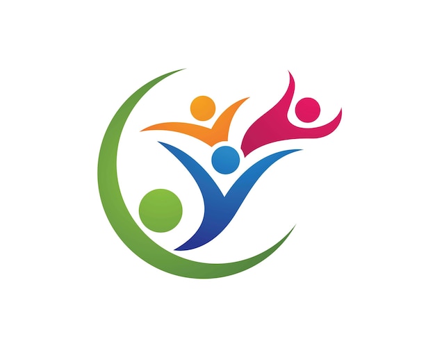 Adopción y atención comunitaria Icono de vector de plantilla de logotipo