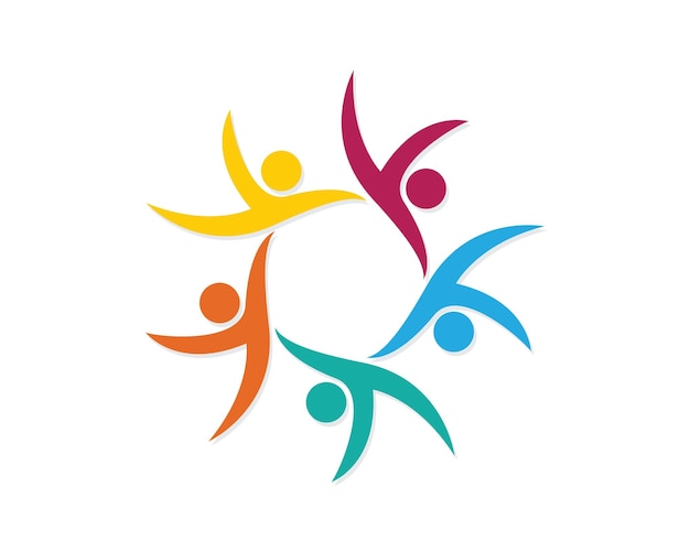 Adopción y atención comunitaria Icono de vector de plantilla de logotipo