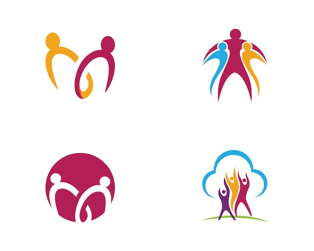 Adopción y atención comunitaria Icono de vector de plantilla de logotipo