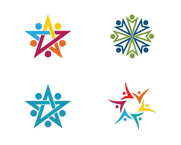 Adopción y atención comunitaria Icono de vector de plantilla de logotipo