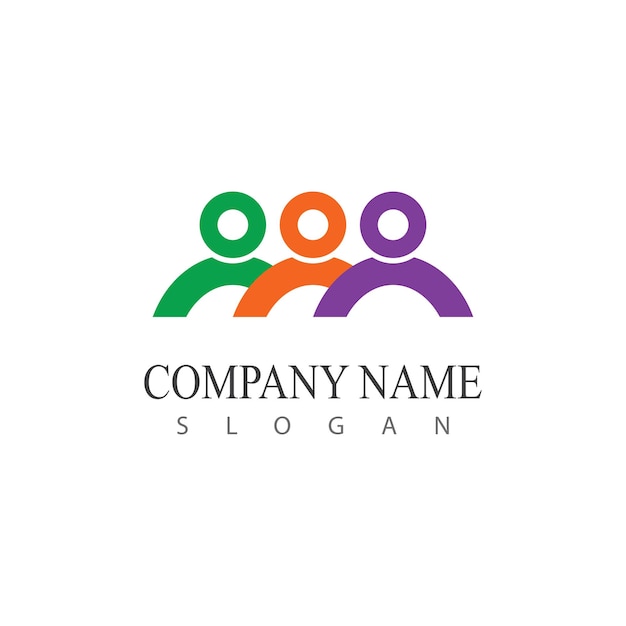 Adopción y atención comunitaria Icono de vector de plantilla de logotipo