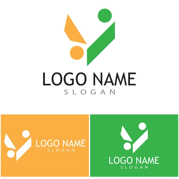 Adopción y atención comunitaria Icono de vector de plantilla de logotipo