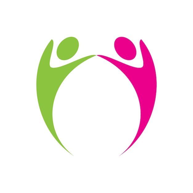 Adopción y atención comunitaria Icono de vector de plantilla de logotipo