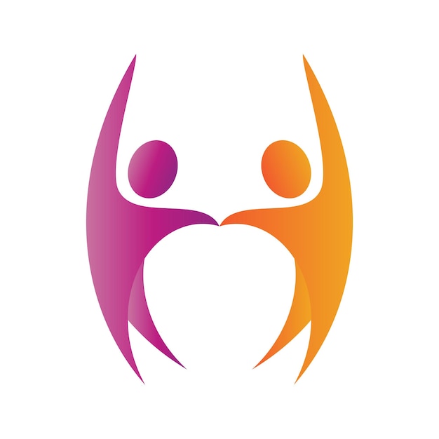 Adopción y atención comunitaria Icono de vector de plantilla de logotipo