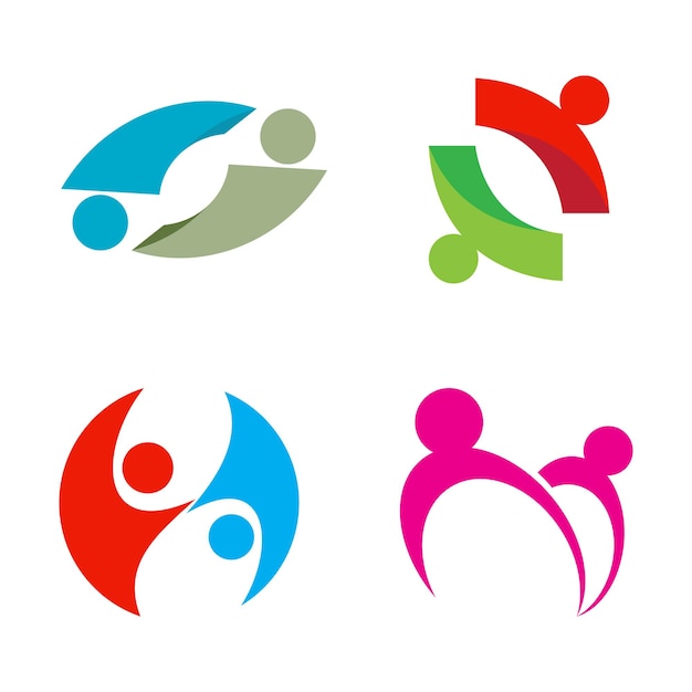 Adopción y cuidado comunitario Logo plantilla vector