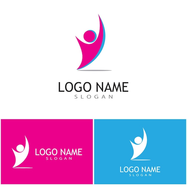 Adopción y cuidado comunitario Logo plantilla vector