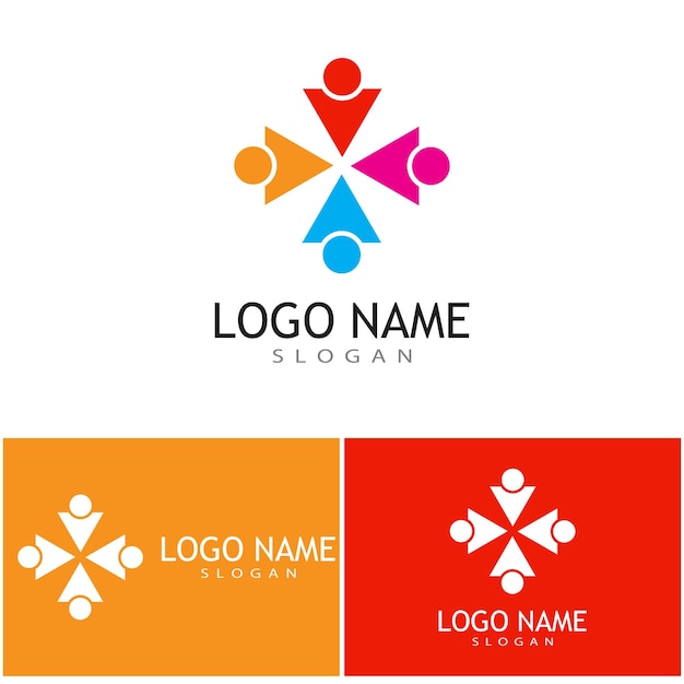 Adopción y cuidado comunitario Logo plantilla vector