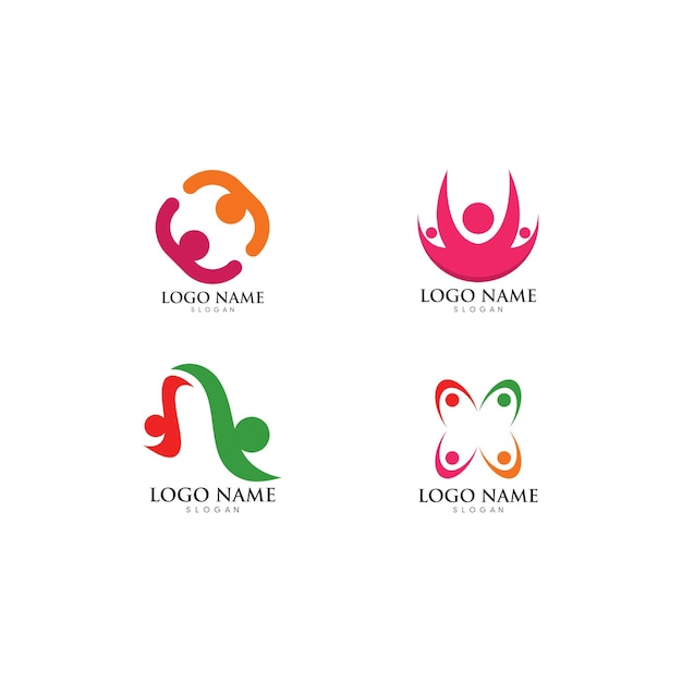 Adopción y cuidado comunitario Logo plantilla vector