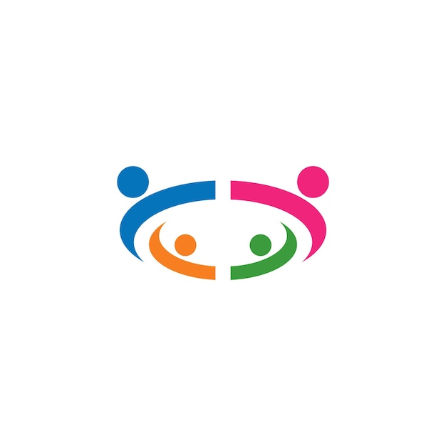 Adopción y cuidado comunitario Logo plantilla vector