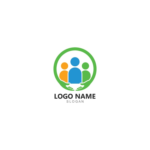 Adopción y cuidado comunitario Logo plantilla vector