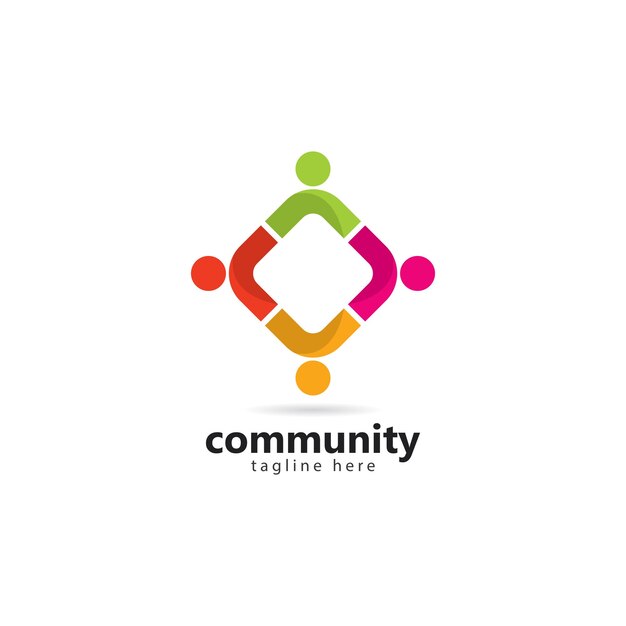 Adopción y cuidado comunitario Logo plantilla vector