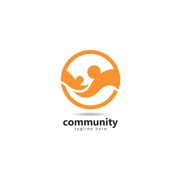 Adopción y cuidado comunitario Logo plantilla vector