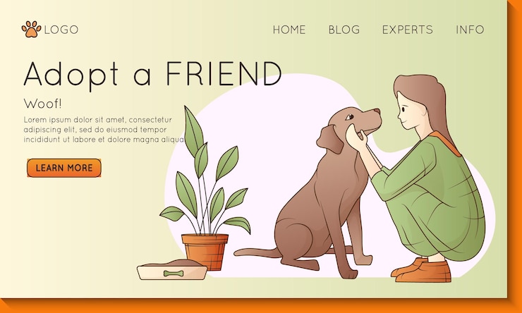 Vector adopt a friend a heartwarming illustration of a girl and a dog