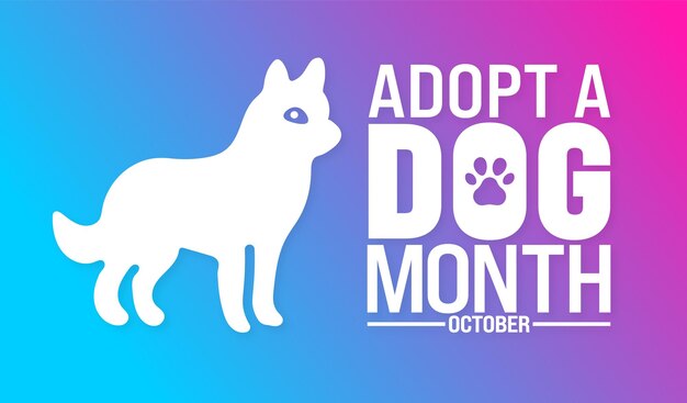 Adoptar un patrón de diseño de fondo o banner del Mes del Perro se observa cada año en octubre