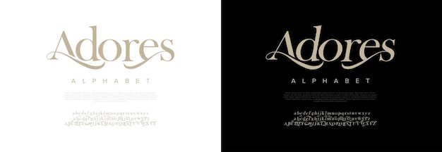 Adora la tipografía, la belleza, la moda, la elegancia, el minimalismo, las serifas, las fuentes en cursiva, los logotipos decorativos de bodas, los vintage retro, las fuentes de lujo mínimas, el logotipo del alfabeto, la ilustración vectorial.