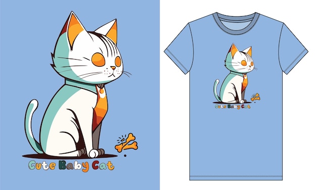 Adorable Baby Cat Vector Camiseta para amantes de los gatos