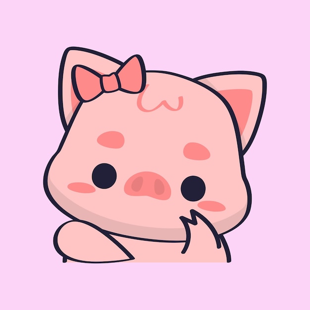 La adorable chica cerdo rosa