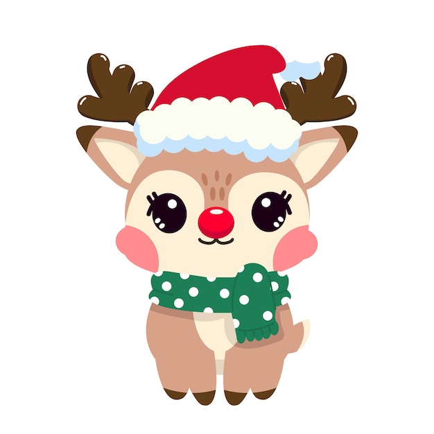 Adorable ciervo de dibujos animados vector animal