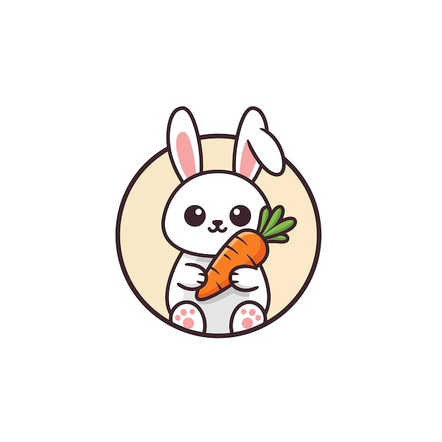 El adorable conejo con una zanahoria
